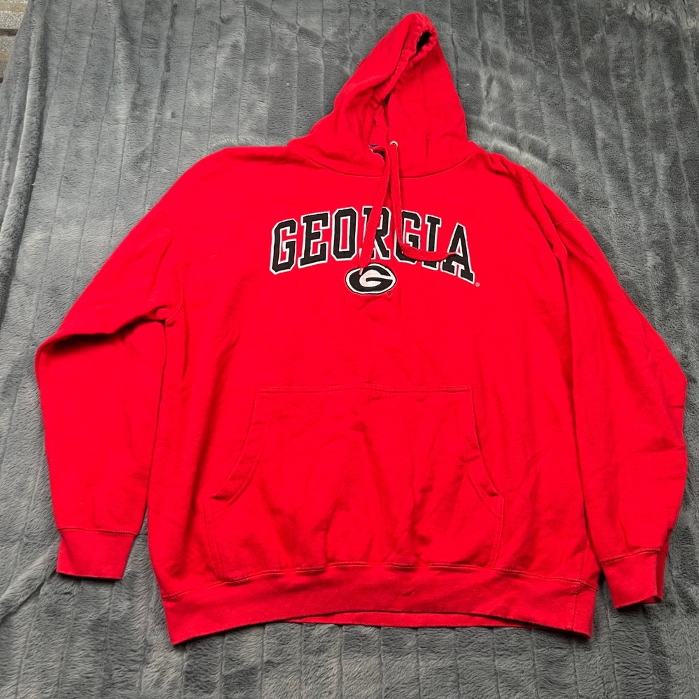 Old Varsity Brand Georgia Bulldogs Hoodie Red Mens 2XL OVB Sweatshirt 13953